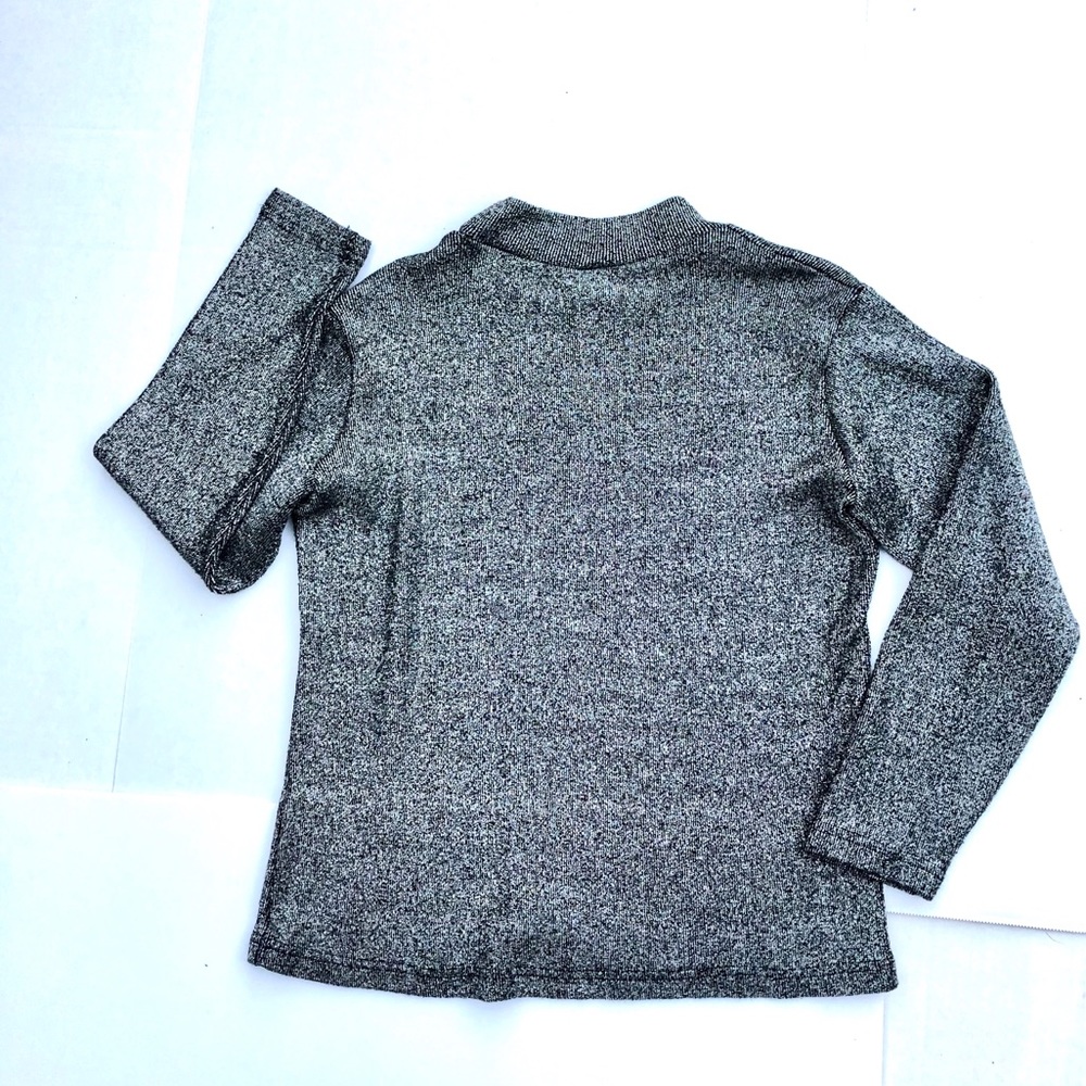 VINCE CAMUTO SILVER METALLIC MOCK NECK TOP - Picture 8 of 8